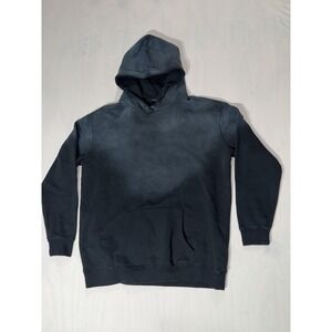 Ninth Hall Fundamentals Hoodie Mens L Black Oversized Sweatshirt Ombre Wash